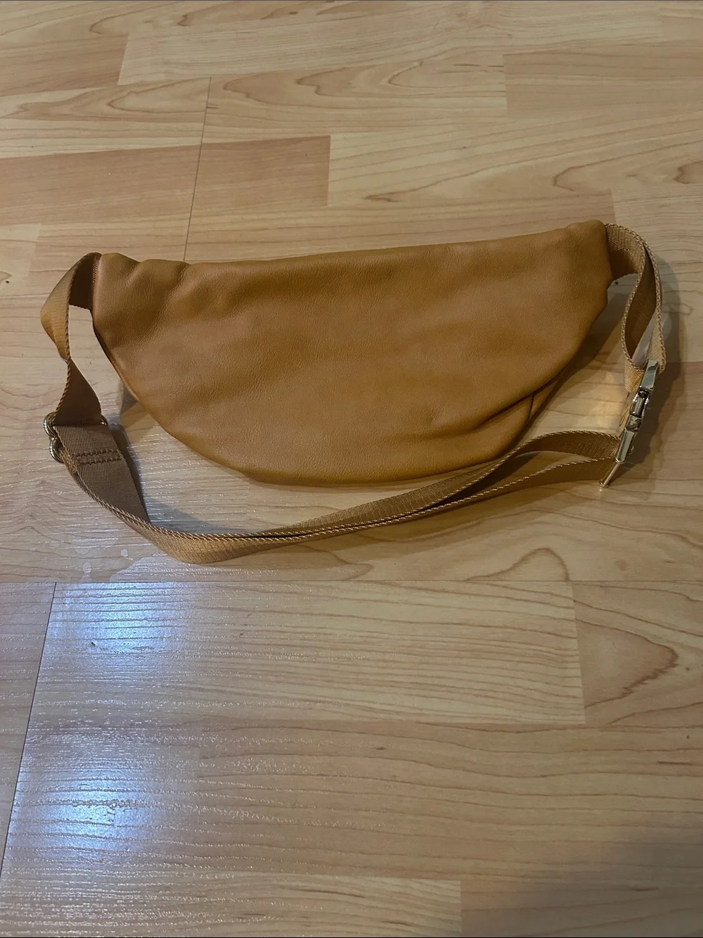 Fawn Design Tan Leather Belt Bag with Gold Hardware